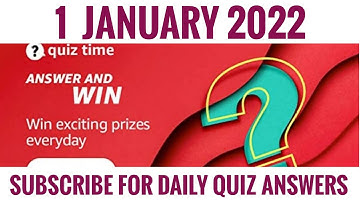 Amazon Quiz Answers Today  | 1 January 2022