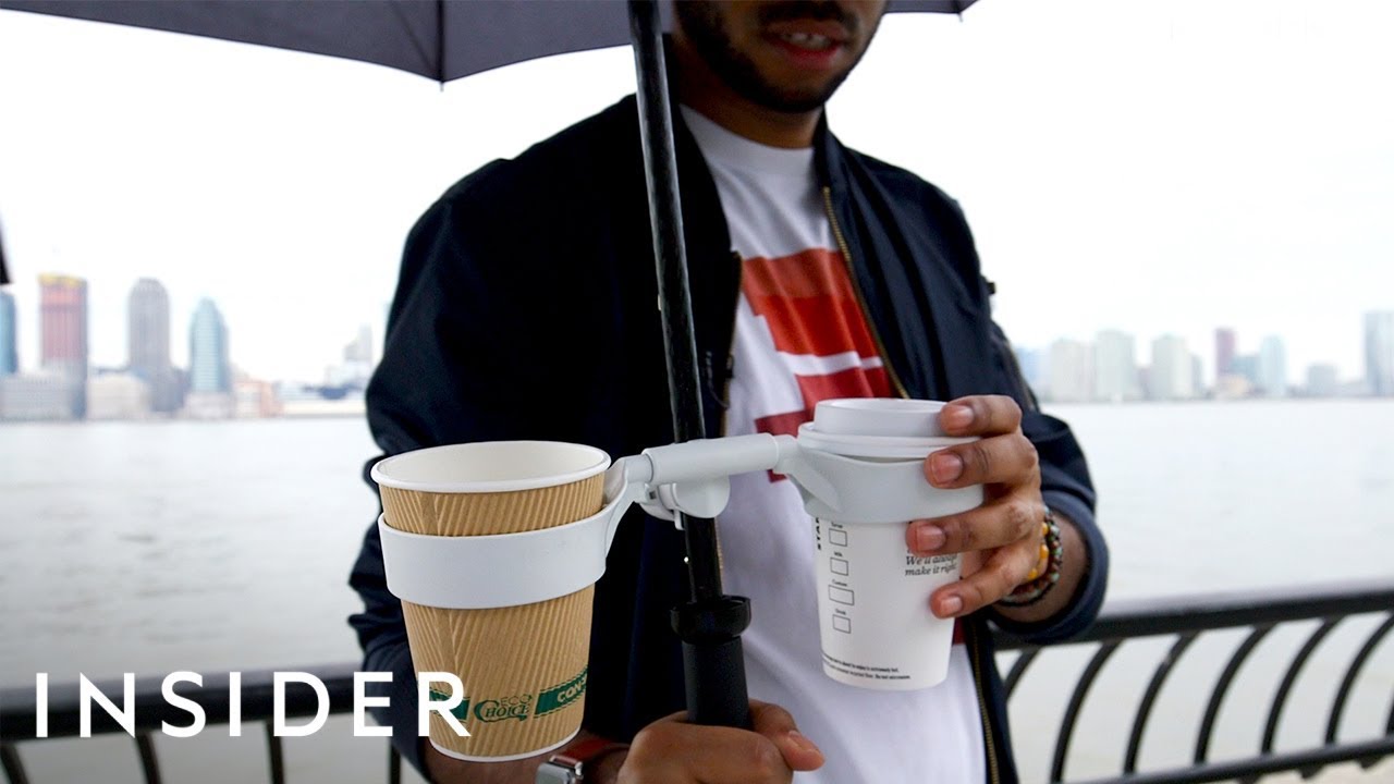 Unspillable Umbrella Cup Holder Gives You An Extra Hand While On The Go