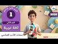 شرح درس سمات الادب العباسي لغة عربية أولي ثانوي أ إيمان حافظ ترم تاني 2026