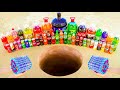 Giant Pepsi, Big Fanta, Sprite, Coca Cola, Mirinda and Many Other Sodas vs Mentos Underground