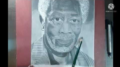 hyperrealistic portrait of Morgan freeman part -10 timelapse video. completed  this portrait series