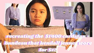 recreating the $1400 cardigan + bandeau that Kendall Jenner wore for $12 pt.1 | knitting recreation