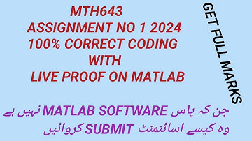 MTH643 Assignment 1 Solution Spring 2024| 100% Correct Coding