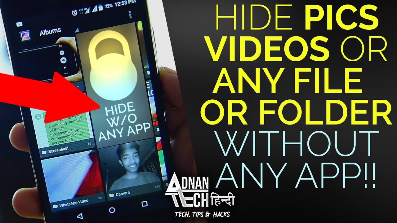  HINDI HOW TO HIDE IMAGES VIDEOS OR ANY FILE WITHOUT ANY APP YouTube