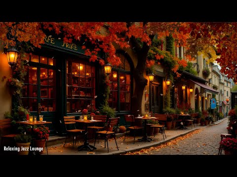 Осенний дождливый день. Уютная кофейня 4K ☕ Легкая джазовая музыка для отдыха/учебы/работы
