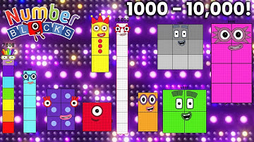 Numberblocks 1,000 to 10,000 Big Numbers Counting Adventure! Song and Video