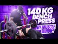 INSANE 140 KG/309 LBS BENCH PRESS BY MUSCLE BARBIE + 180 KG/397 LBS 26 REP AMRAP BY ME!