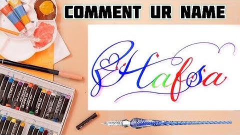 Hafsa Name Signature Calligraphy Status | How to Draw, Cursive Calligraphy with Cut Marker