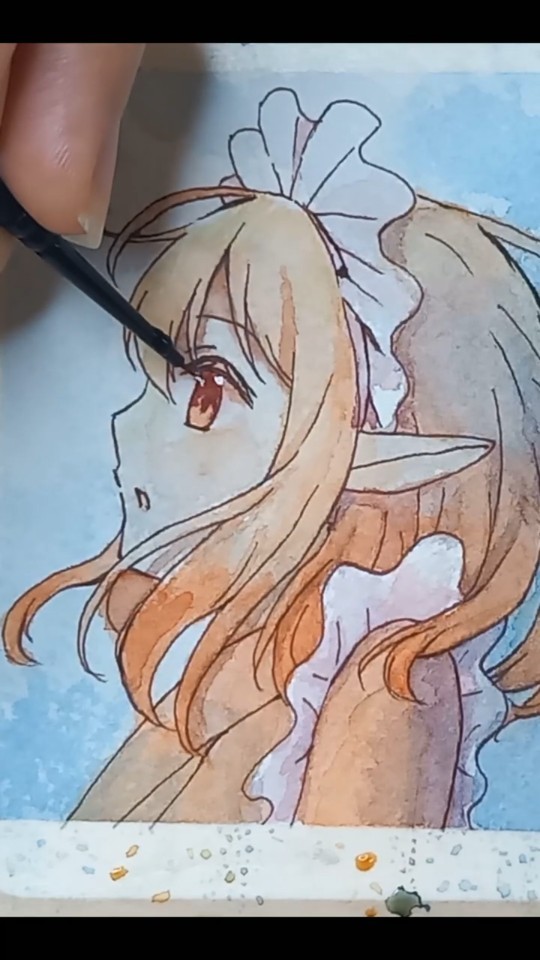 ふくひめ　7の姫　(水彩画) 白雪姫の宝石の水彩画スプラッシュ画像（PNGデジタルダウンロード
