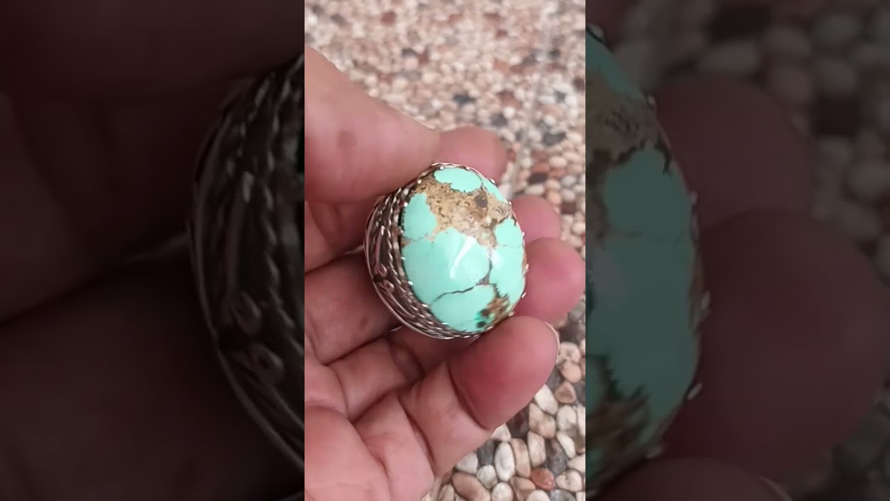 Natural persian turquoiseHandmade sterling silver ring stamped and signedPaypal payment
