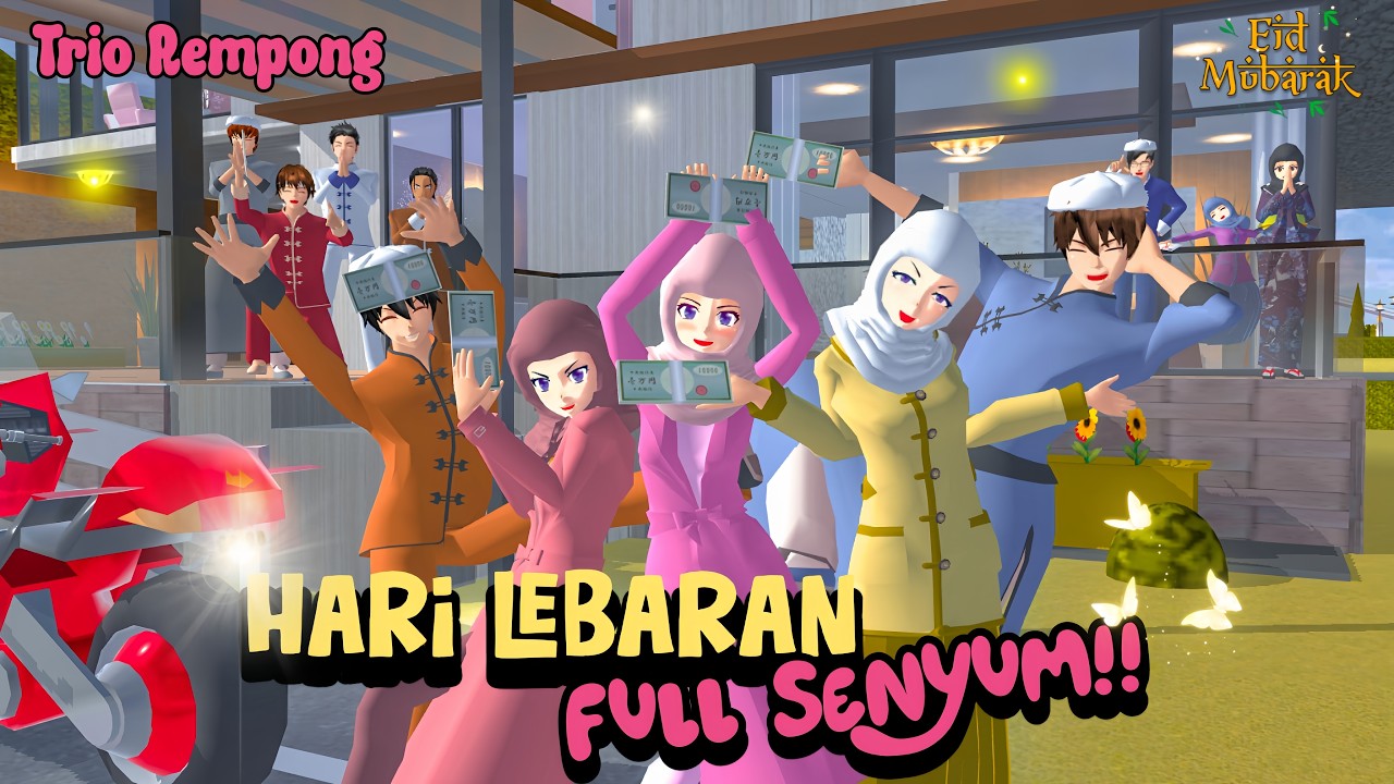 HARI LEBARAN FULL SENYUM!! || TRIO REMPONG || SAKURA SCHOOL SIMULATOR
