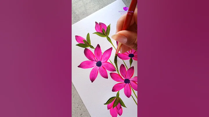 Pink Blooms #artvideo #artwork #flowerpainting