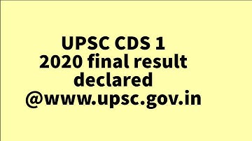 UPSC CDS 1 2020 final result declared @www.upsc.gov.in