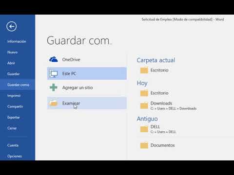 Video: Cómo Guardar Tu Trabajo