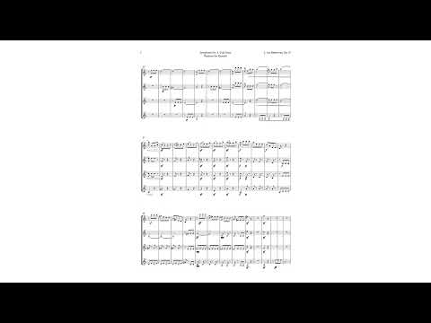Symphony No. 5 by Beethoven for Baritone Sax Quartet | SHEET MUSIC