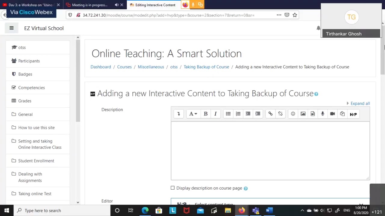Day 3: e-Workshop on “Using Open Source Learning Management System for ...