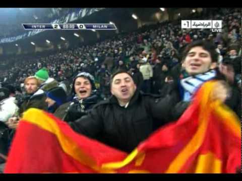Inter vs Milan 2-0, José Mourinho e La Curva Nord (Aljazeera Sport)