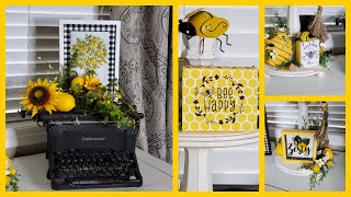 FARMHOUSE SUMMER TIERED TRAY DECOR IDEAS - DECORATE WITH ME - BEES AND LEMONS