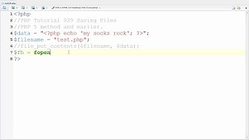 PHP Tutorial 029 Saving Files in text
