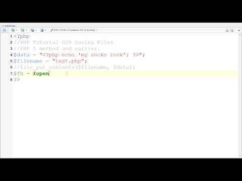 PHP Tutorial 029 Saving Files in text