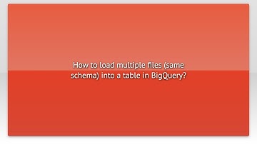 How to load multiple files (same schema) into a table in BigQuery?