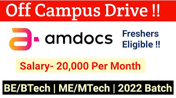 Amdocs  Off Campus Drive 2021 | Amdocs Recruitment 2021 | Off Campus Drive For Freshers 2021