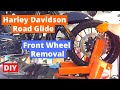 How to remove the front wheel 2019 Harley Davidson Road Glide DIY