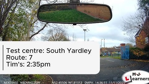 South Yardley driving test route 7