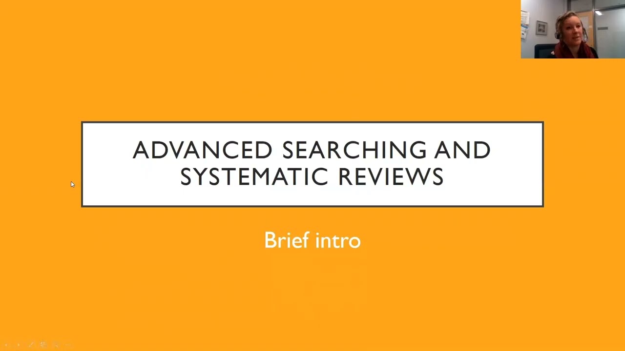 Cochrane Library Training: Advanced Search Techniques and Applications