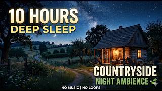 12 HOURS Countryside Night Sounds for Sleeping 🌌 Crickets &amp; Gentle Wind (No Music)