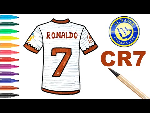 Easy Drawing Cristiano Ronaldo Jersey I Kolay Cristiano Ronaldo Al Nassr Forma Çizimi