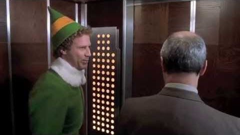 Elf (7/10) Best Movie Quote -  Elevator Buttons look like a Christmas Tree (2003)