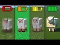sheep with different battery in Minecraft
