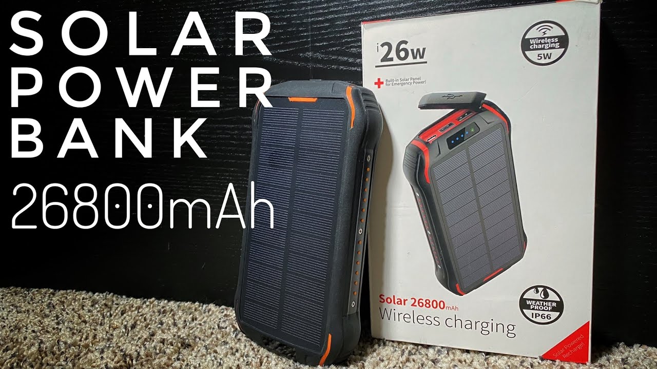 Solar Rechargeable Power Bank 26800mAh 