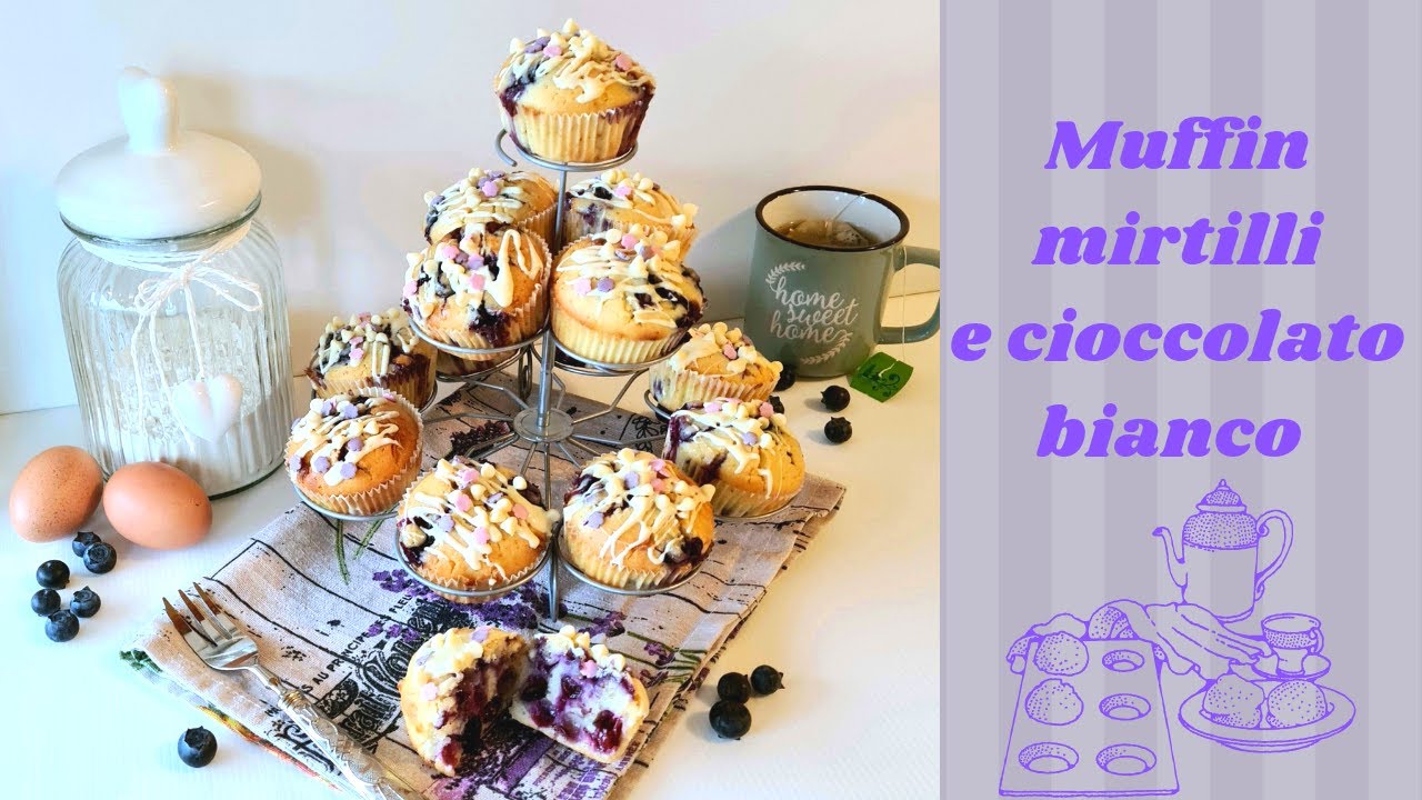 MUFFIN AI MIRTILLI E CIOCCOLATO BIANCO