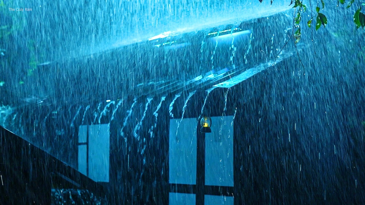 ⚡ Ночь с интенсивной грозой, сильным ливнем, молниями и громом | Дождь и гроза