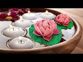 Floating Lotus flower making at home / DIY Festivals decoration ideas / Diwali /Christmas (Part -1)