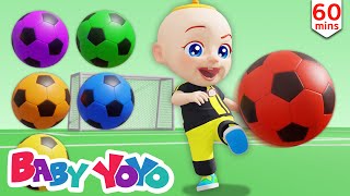 The Colors Song (Soccer Game Play) + more nursery rhymes \& Kids songs - Baby yoyo