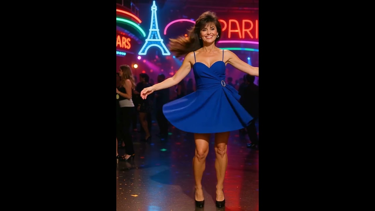 Kelly Kapowski spins around in heels at a nightclub in Paris. 