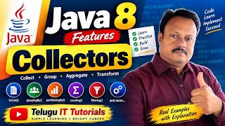 Java 8 Features – Collectors Explained with Practical Examples | Java 8 Tutorial in Telugu