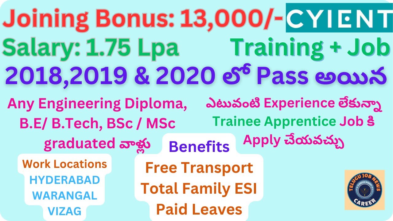 WORK FROM HOME JOB CYIENT TRAINEE APPRENTICE JOB Engineering Diploma work-from-home-job-cyient-trainee-apprentice-job-engineering-diploma