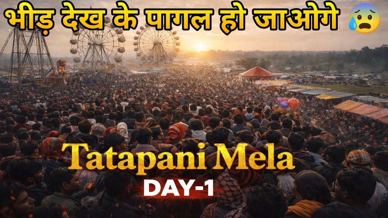 तातापानी मेला के पहले दिन की भीड़ 😰 कहा फंस गया मै 😭 | Tatapani Mela Day 1 Video | Desi Life Vloging