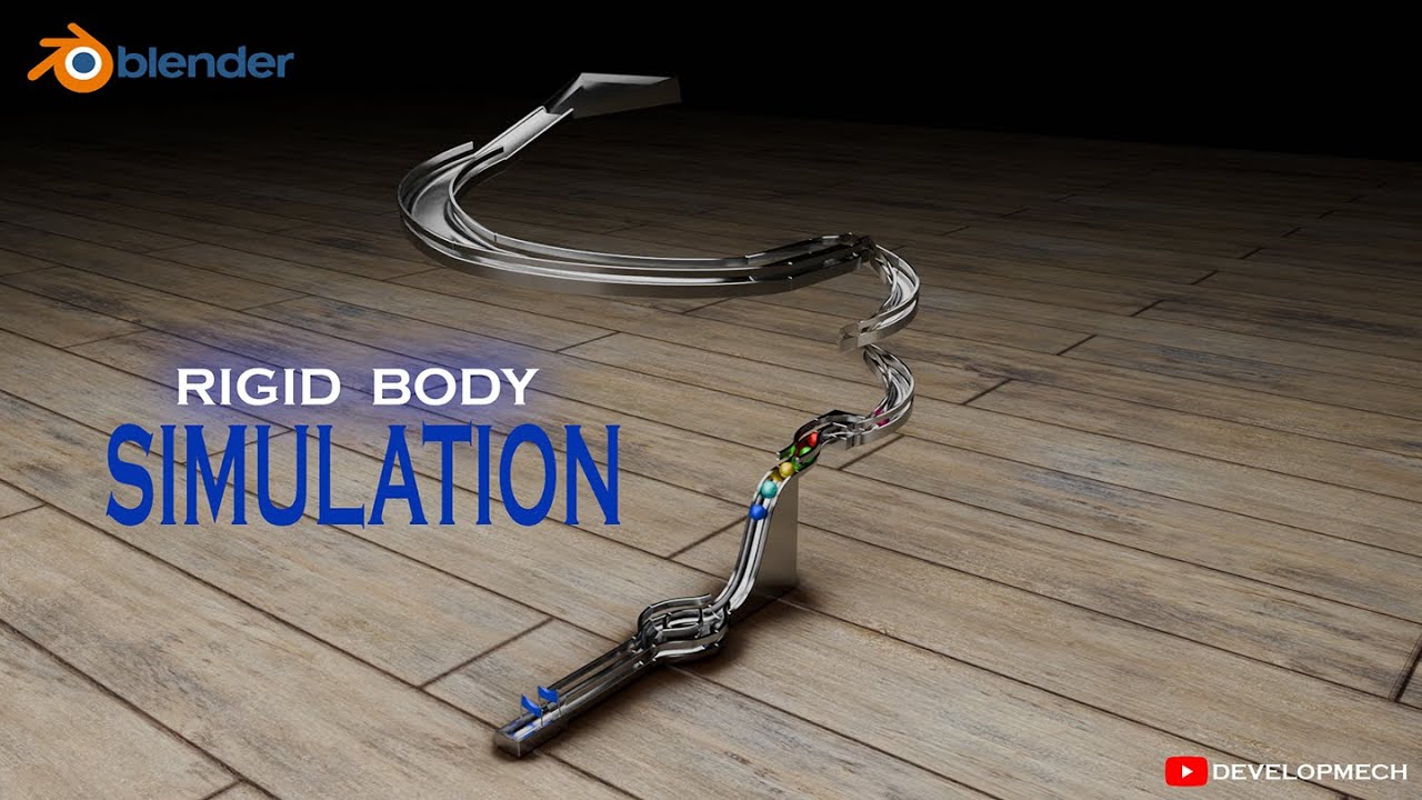 Rigid Body Simulation in Blender | Marble Race Animation | DEVELOPMECH
