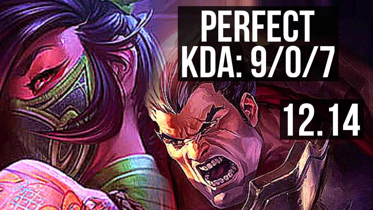 AKALI vs DARIUS (TOP) | 9/0/7, Legendary, Rank 11 Akali | NA Challenger | 12.14