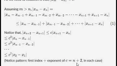 Show that every contractive sequence is a cauchy sequence | Real Analysis | Higher Math Central