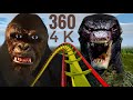 360 VR Godzilla vs. Kong Movie Roller Coaster Themed Ride 4K POV