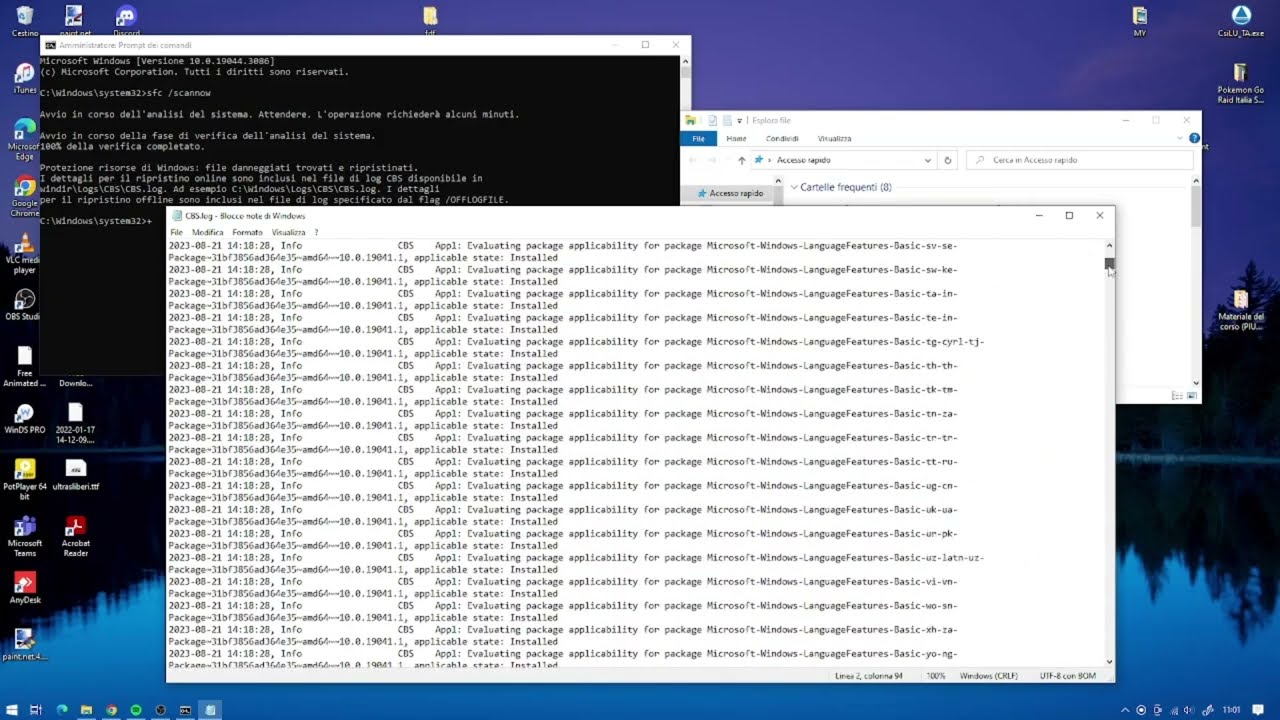 Ripristinare File danneggiati da prompt dei comandi - Windows 7/10/11