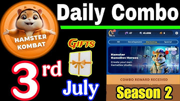 Hamster Kombat GameDev Heroes 🎮| 3 July Daily Combo 🧩 Season 