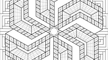 Colorful Twisted Shape Pattern Geometric Symmetry Paint by Numbers Zen Color #coloringbook #focus