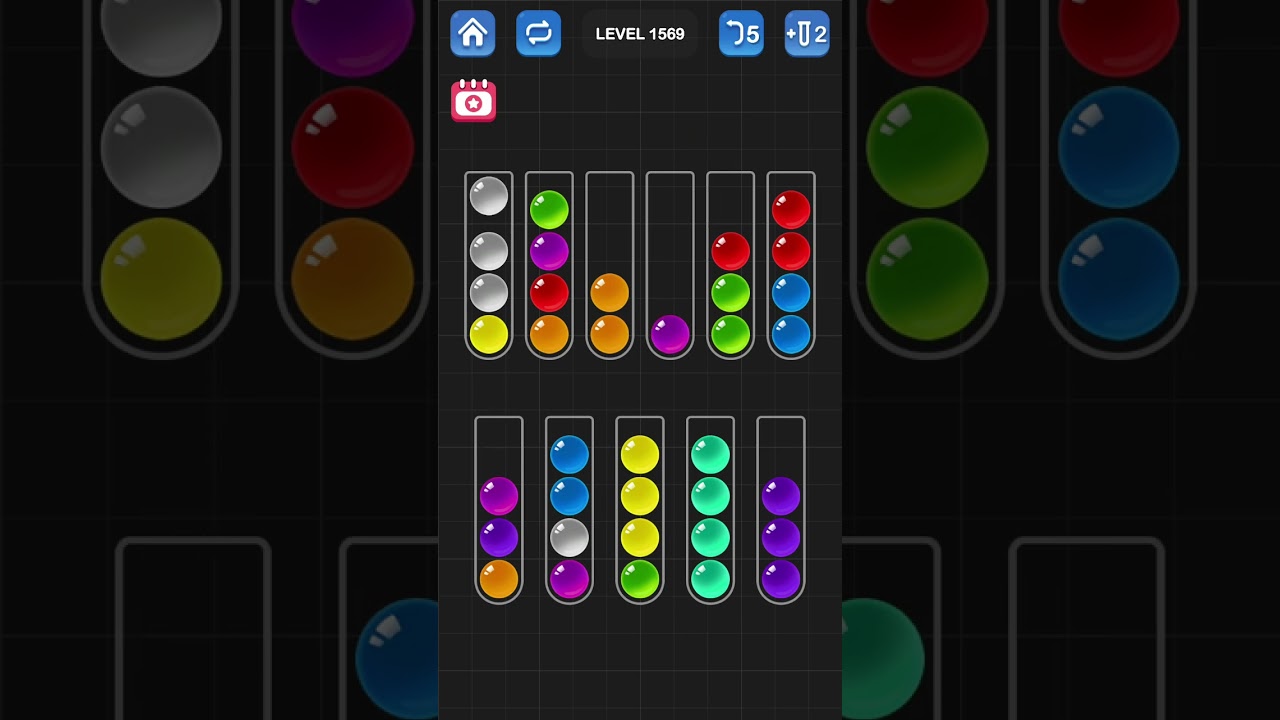 Ball Sort Puzzle by Guru Game: Levels 1566, 1567, 1568, 1569, 1570
